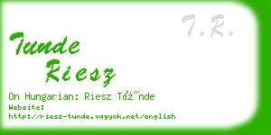 tunde riesz business card